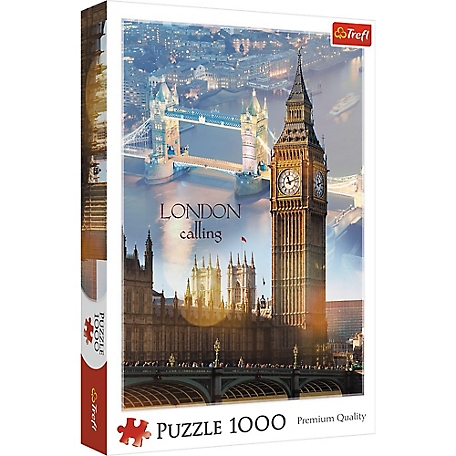 Trefl 1,000 pc. London at Dawn Jigsaw Puzzle, Showcases England with Big Ben and Tower Bridge