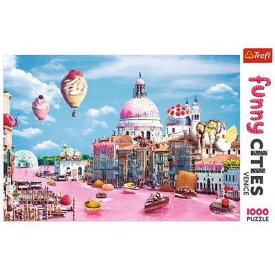 Image showing  1,000 pc. Sweets in Venice Jigsaw Puzzle, Showcases Hot Air Balloons