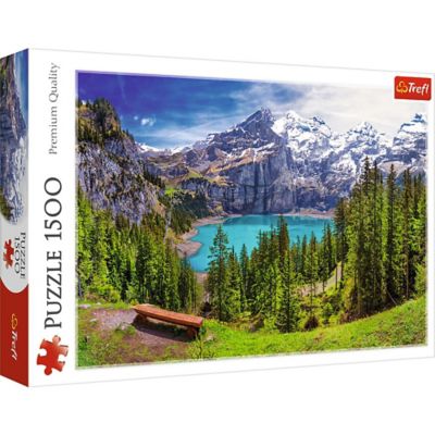 Trefl 2,000 pc. Lake Oeschinen in Switzerland Alps Jigsaw Puzzle, Showcases Idyllic Landscape