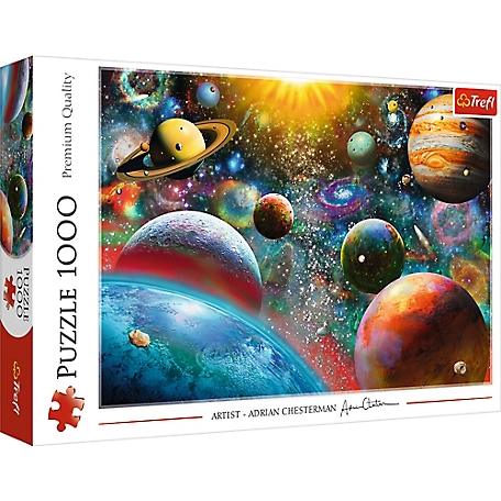 Trefl 1,000 pc. Cosmos Solar System Jigsaw Puzzle, Showcases Comets, Asteroids and Galaxies