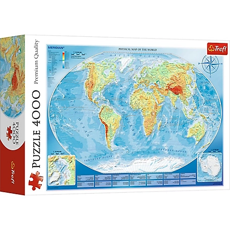 Trefl 4,000 pc. Large Physical Map of the World Jigsaw Puzzle