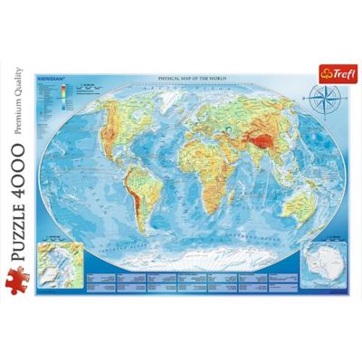 Image showing  4,000 pc. Large Physical Map of the World Jigsaw Puzzle