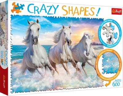 Trefl 600 pc. Crazy Shape Horses Gallop Among the Waves Jigsaw Puzzle