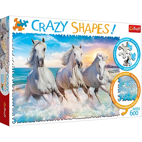 Trefl 600 pc. Crazy Shape Horses Gallop Among the Waves Jigsaw Puzzle