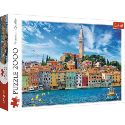 Trefl 2,000 pc. Croatia Jigsaw Puzzle, Showcases Rovinj, Croatia, Adriatic Sea and Seaside View