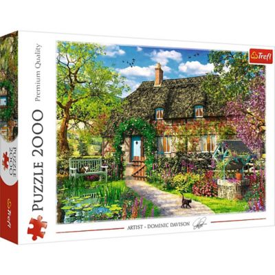 Trefl 2,000 pc. Country Cottage Jigsaw Puzzle, Showcases Charming Nook, Pond and Countryside