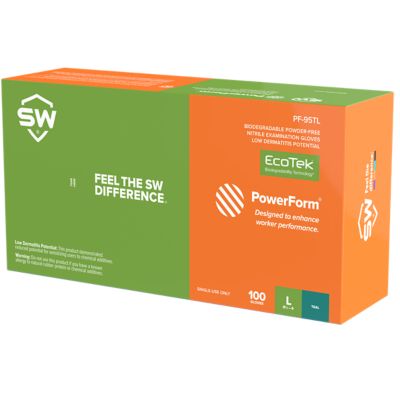 Image showing  PowerForm 5.0 mil Nitrile Exam Gloves, 100-Pack, Teal, Extra Large