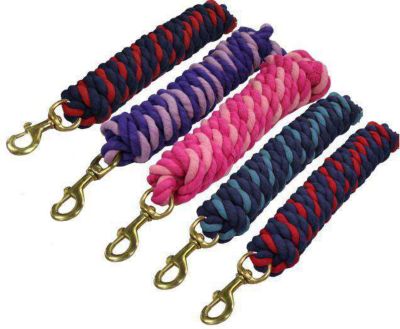 Image showing  10 ft. Cotton Dual-Color Lead Rope with Brass Bolt Snap