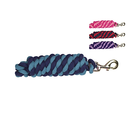 Derby Originals 10 ft. Cotton Dual-Color Lead Rope with Brass Bolt Snap