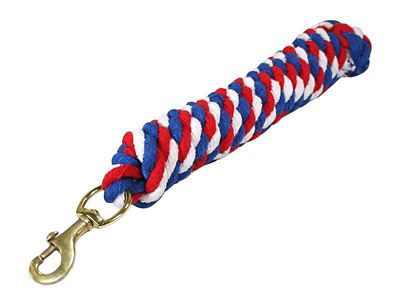 Derby Originals 10 ft. Patriotic Cotton Lead Rope with Brass Snap, Red/White/Blue