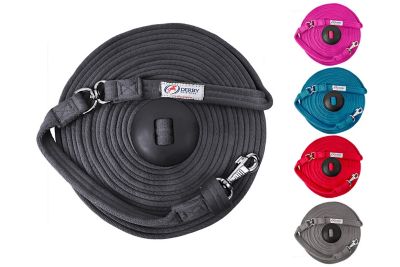 Derby Originals 24 ft. Flat Soft-Grip Cotton Swivel Lunge Line with Rubber Stopper
