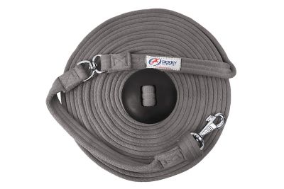 Image showing  24 ft. Flat Soft-Grip Cotton Swivel Lunge Line with Rubber Stopper