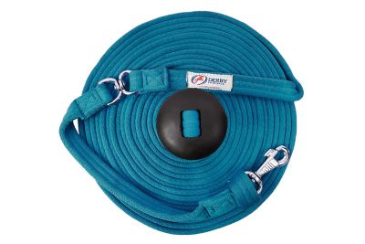 Image showing  24 ft. Flat Soft-Grip Cotton Swivel Lunge Line with Rubber Stopper