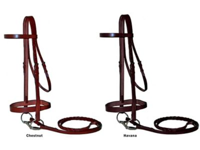 Image showing  Classic Flat Leather English Hunter Bridle with Laced Reins