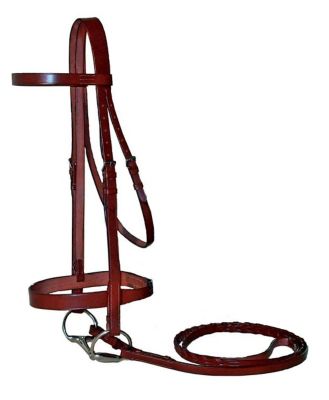 Image showing  Classic Flat Leather English Hunter Bridle with Laced Reins