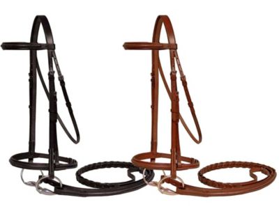 Paris Tack Padded Fancy-Stitched Bridle with Laced Reins
