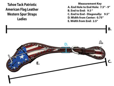 Image showing  Unisex Leather Patriotic American Flag Western Spur Straps with Sunspots