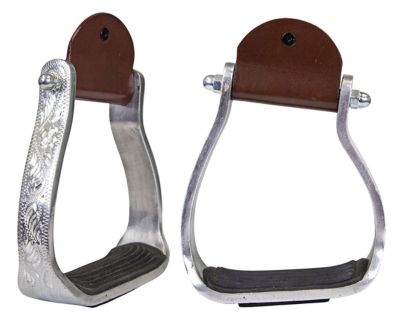 Tahoe Tack Angled Engraved Knee Relief Western Show Stirrups