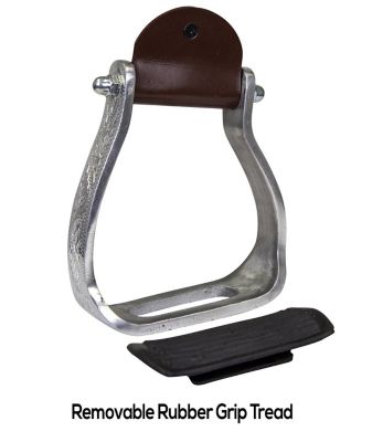 Image showing  Angled Engraved Knee Relief Western Show Stirrups