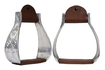 Tahoe Tack Adult Engraved Heavyweight Western Bell Show Stirrups