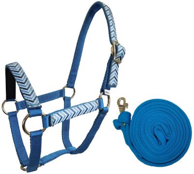 Image showing  Tahoe Tack Patterned Mini Nylon Horse Halter with Padded Noseband and Matching 7 ft. Lead Rope