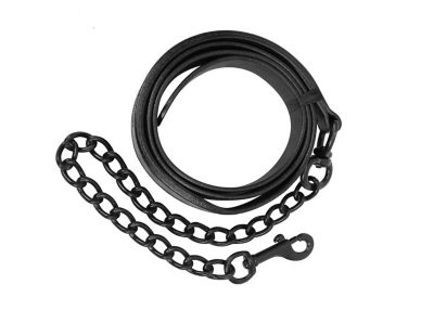 Image showing 1 th Derby Originals Fancy-Stitched Leather Show Halter for Cows with Lead, All Black