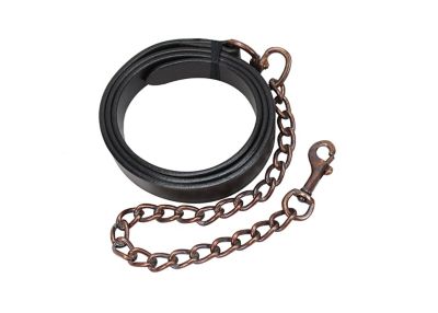 Image showing 4 th Derby Originals Leather Bronze Beauty Round Rolled Show Halter for Cows with Lead