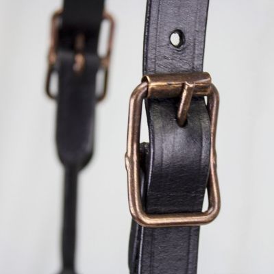 Image showing  Leather Bronze Beauty Round Rolled Show Halter for Cows with Lead