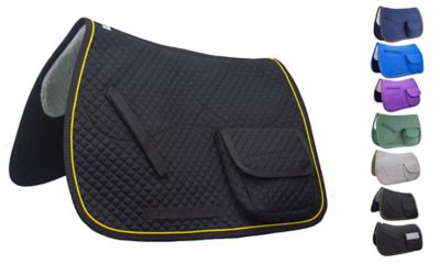Derby Originals All-Purpose Quilted English Saddle Pad with Pockets and Half Fleece