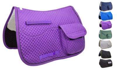 Derby Originals English All-Purpose Quilted Saddle Pad with Pockets and Half Fleece