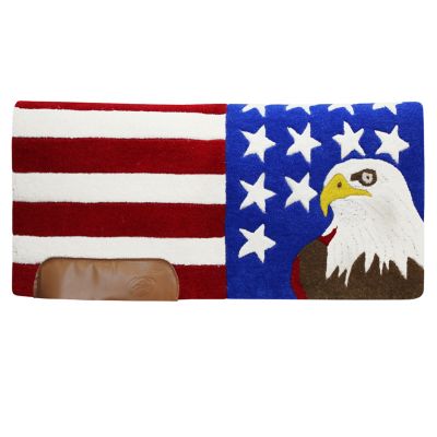 Tahoe Tack American Pride Bald Eagle New Zealand Wool Western Saddle Blanket, 34 in. x 38 in.