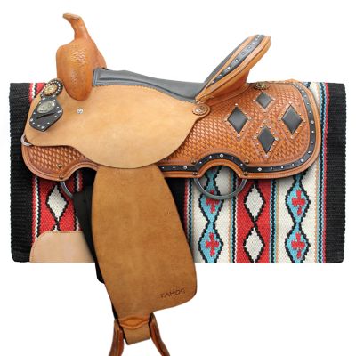 Image showing  Gemma New Zealand Wool Western Saddle Blanket, 34 in. x 36 in.