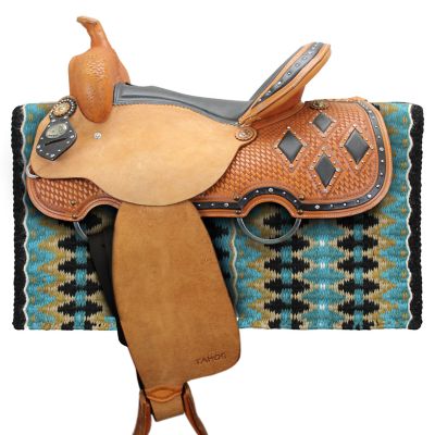 Image showing  Reya New Zealand Wool Western Saddle Blanket, 34 in. x 38 in.