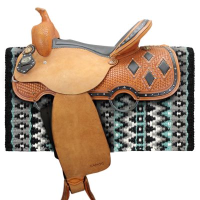 Image showing  Livia New Zealand Wool Western Saddle Blanket, 34 in. x 38 in.
