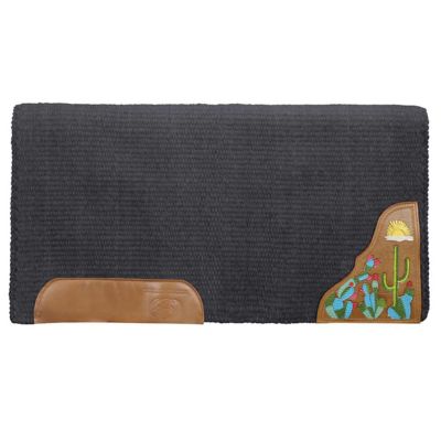 Tahoe Tack Zara Cactus New Zealand Wool Western Saddle Blanket, 34 in. x 36 in.