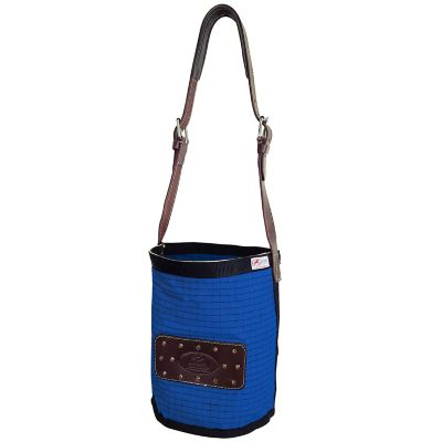 Image showing  24 oz. Canvas Feed Bag with Padded Leather Crown Strap for Safety and No-Spill Flap Design