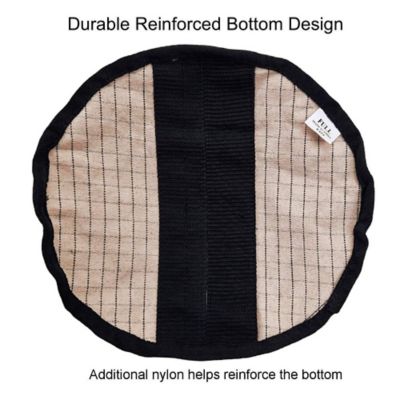 Image showing  24 oz. Canvas Feed Bag with Padded Leather Crown Strap for Safety and No-Spill Flap Design