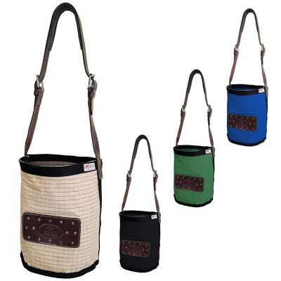 Derby Originals 24 oz. Canvas Feed Bag with Padded Leather Crown Strap for Safety and No-Spill Flap Design