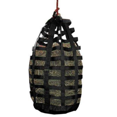 Image showing  2-3 Flake Go Around Slow Feed Horse Hay Bag, Black