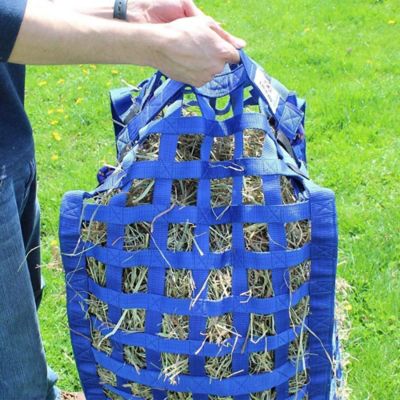 Image showing  7-8 Flake Natural Grazer Slow Feeder Horse Hay Bag with Super Tough Bottom