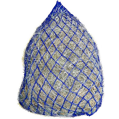 Derby Originals 4-6 Flake Hot To Trot Slow Feed Soft Mesh Poly Rope Hanging Horse Hay Net, 42 in., Blue
