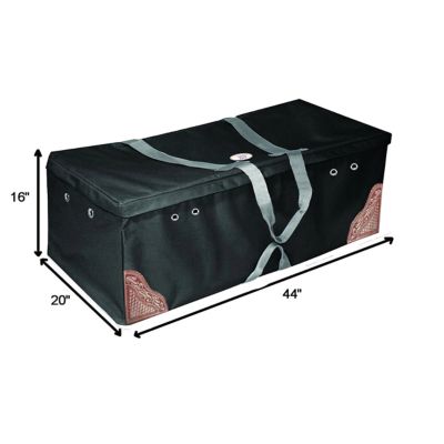 Image showing  600D Nylon Bale Bag with Grommets and Hand-Tooled Basketweave Leather Accents, Large