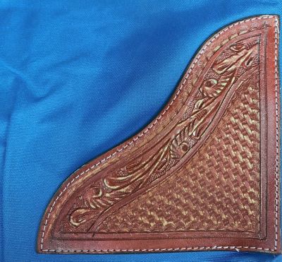 Image showing  600D Nylon Bale Bag with Grommets and Hand-Tooled Basketweave Leather Accents, Large