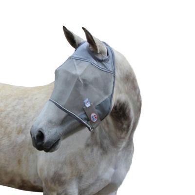 Image showing  Reflective Trim Horse Mesh Fly Mask without Ears