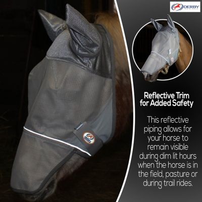 Image showing  Reflective Horse Fly Mask with Ears and Nose