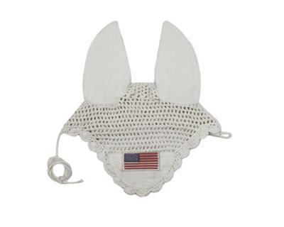 Image showing  Derby Originals Patriotic Flag Crochet Horse Ear Net