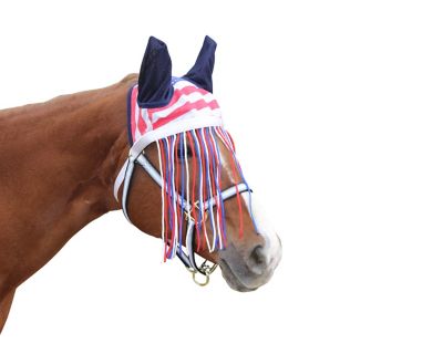 Derby Originals Mesh Horse Fly Bonnet with Fringe and Reflective Trim