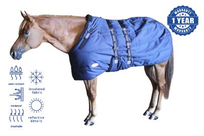 Image showing  Wind Storm 300g/1200D Winter Horse Stable Blanket with Closed Front, Heavyweight