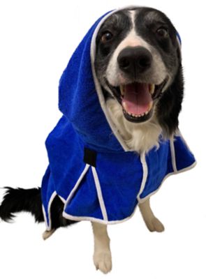 Image showing  Pampered Pooch Ultra Flex Plush Microfiber Dog Bath Robe with Hood, 23 in.