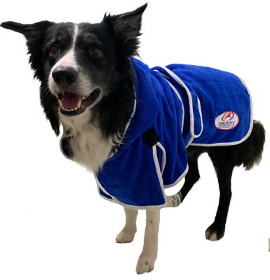 Image showing  Pampered Pooch Ultra Flex Plush Microfiber Dog Bath Robe with Hood, 14 in.